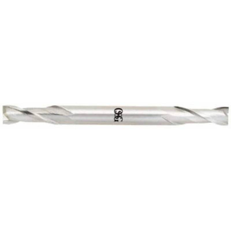 OSG 11/64, 1/4 LOC, 3/16 Shank Diam, 2 OAL, 2 Flute, Cobalt Square End Mill Double End, Uncoated, Spiral Flute, 30 He...